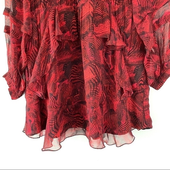 IRO Prime Ruffled Dress in Red - Picture 7 of 13
